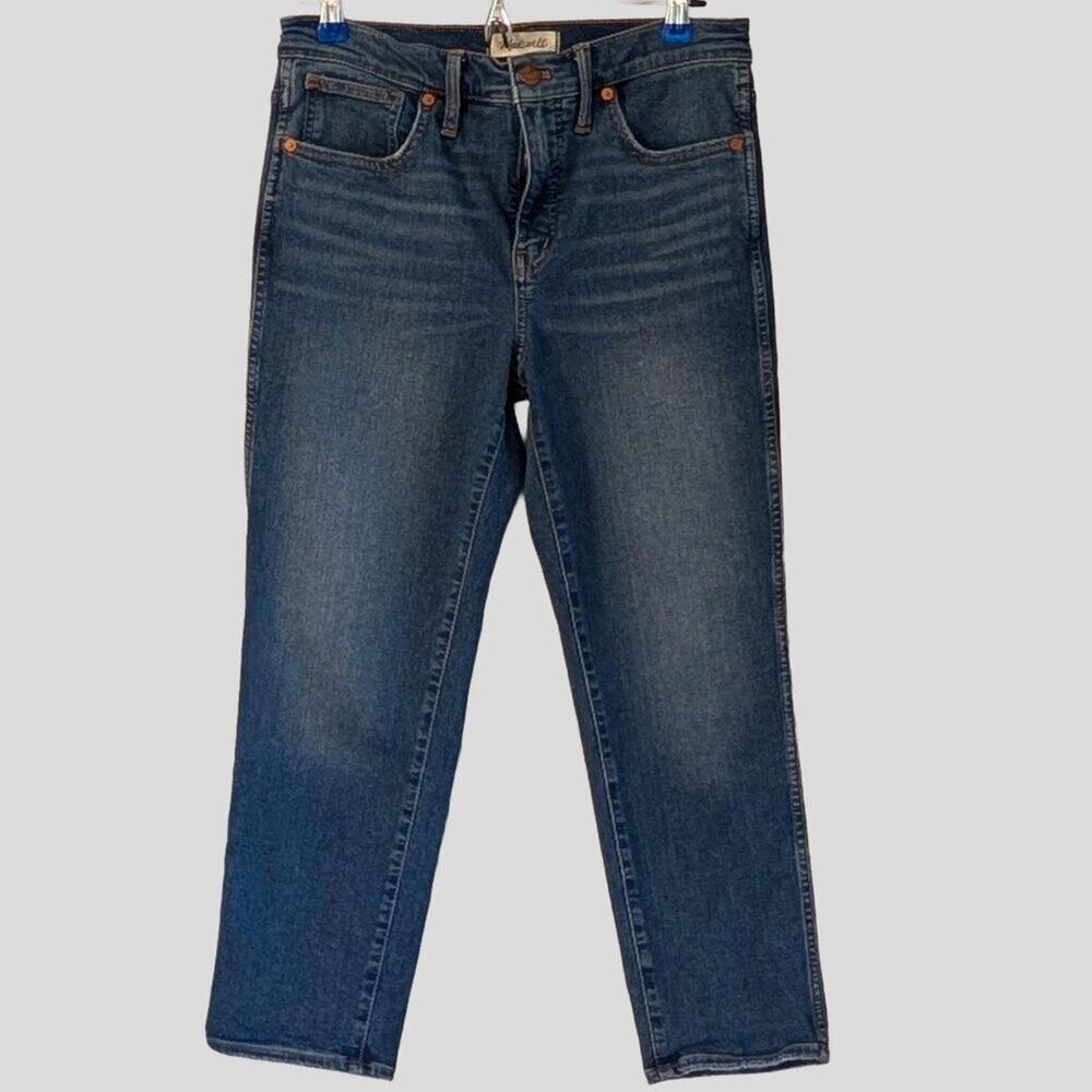 Madewell Stovepipe Mid-rise Crop Jeans 28P Petite Straight Leg Medium Wash Denim